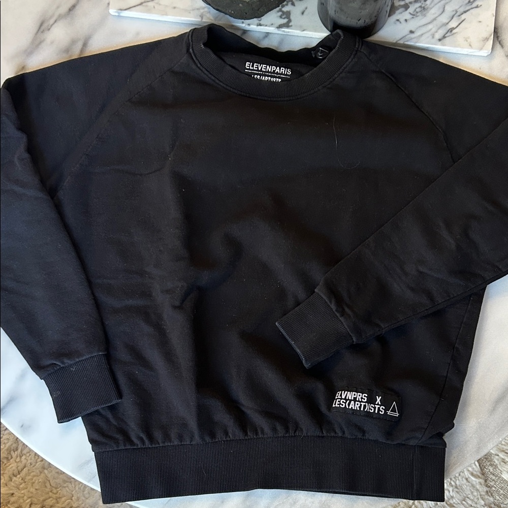 Eleven Paris Black Crewneck Sweatshirt
